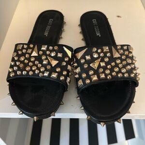 rose gold studded sandal